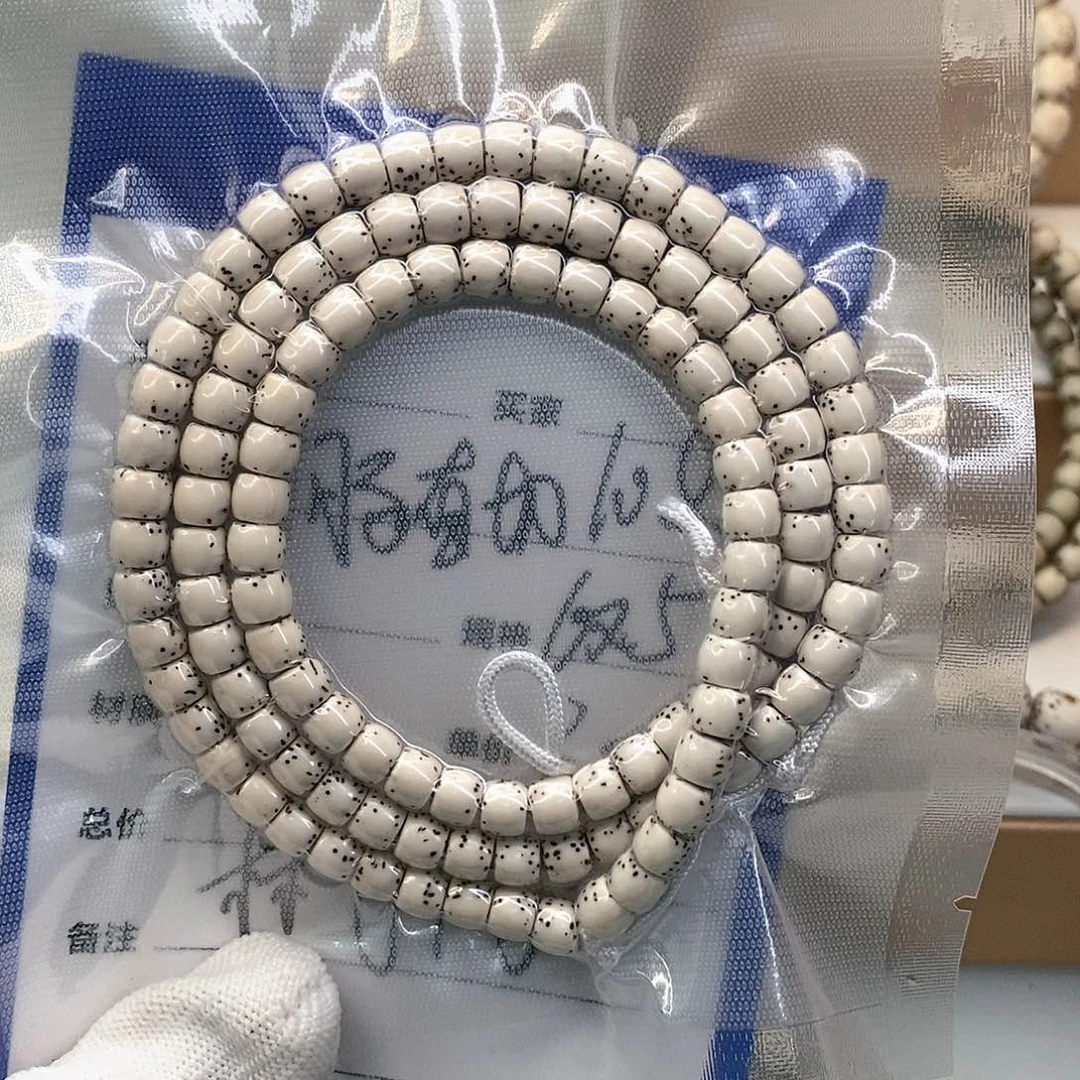 星月菩提手串林*儿原白河豚直切108，65尺寸林飞儿