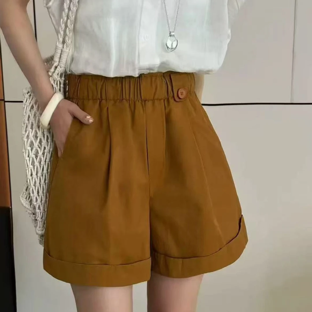 【墨臻女装】夏季新款时尚百搭凉快不打皱显瘦休闲短裤 2538