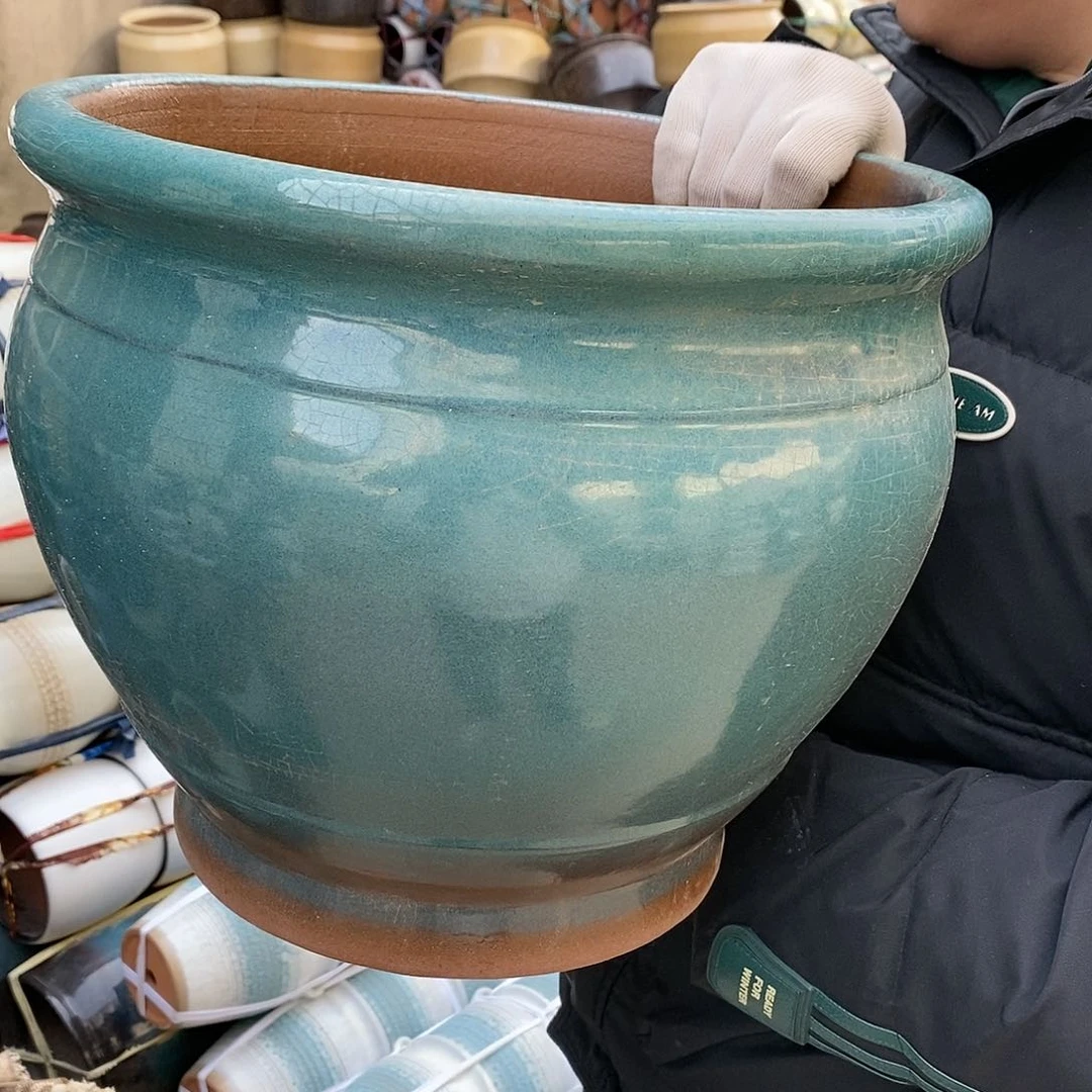 紫砂花盆瑕疵口33高27瑕疵