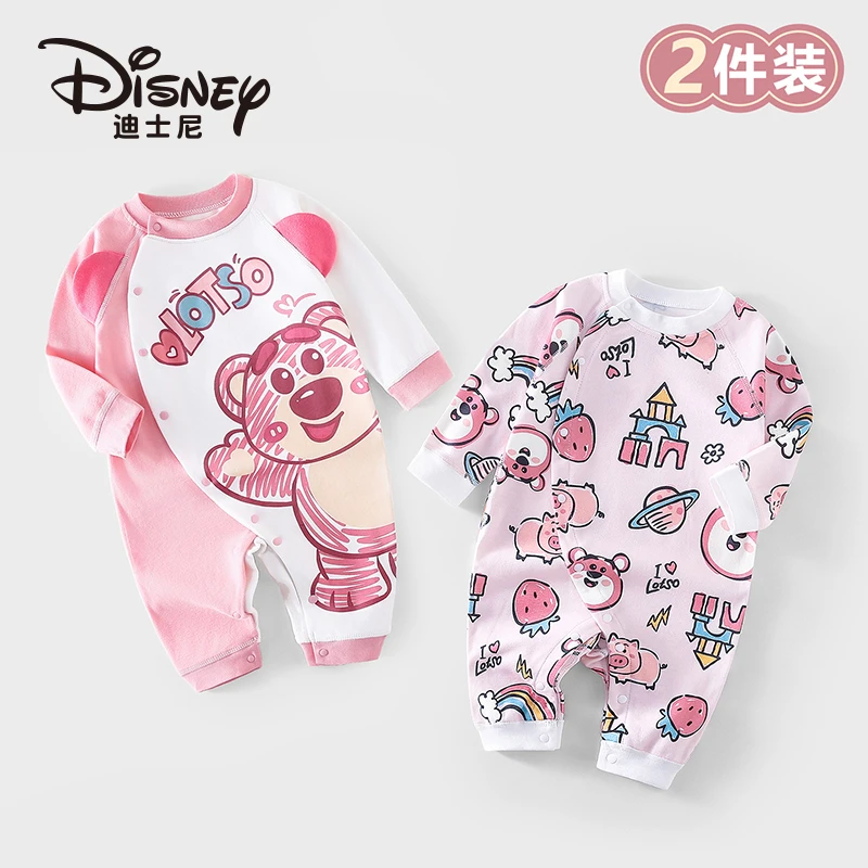 Disney/迪士尼婴儿衣服秋季连体衣纯棉新生宝宝睡衣秋装新款2件装
