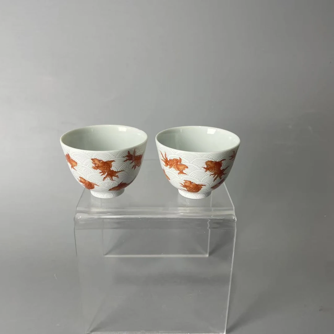 矾红金玉满堂杯一对