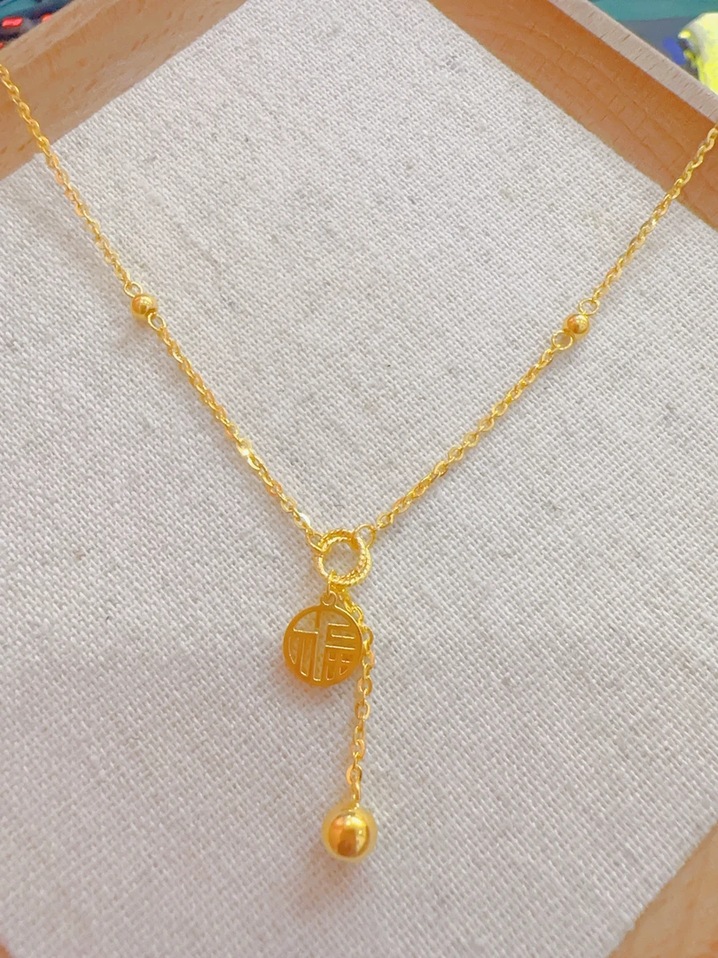 足金999福牌滴流套链5G黄金时尚精致百搭耐看黄金项链5169
