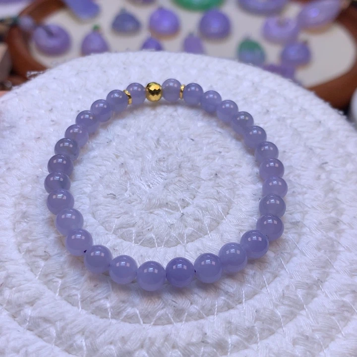 未镶嵌手串翡翠糖*冰胶紫手串