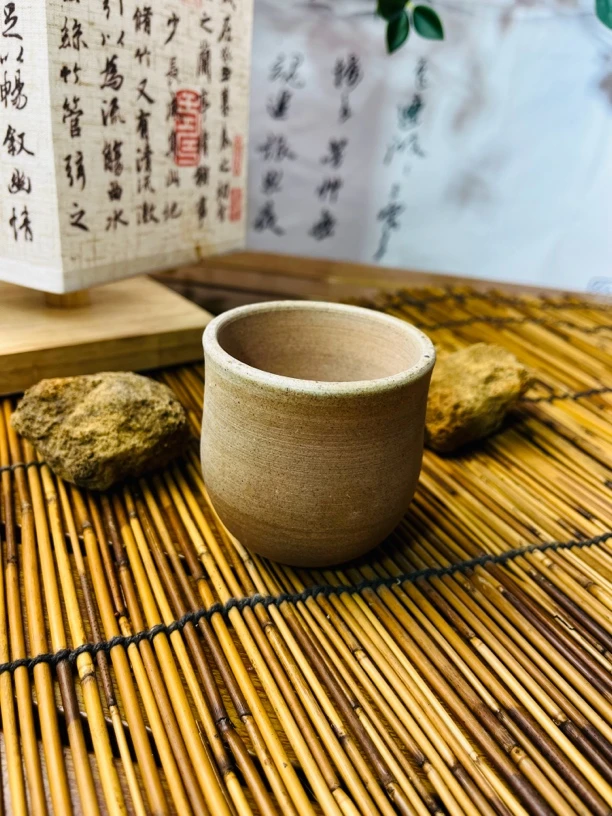 主人杯品茗杯烧色老无釉茶杯复古功夫茶具单杯陶瓷火山泥柴烧