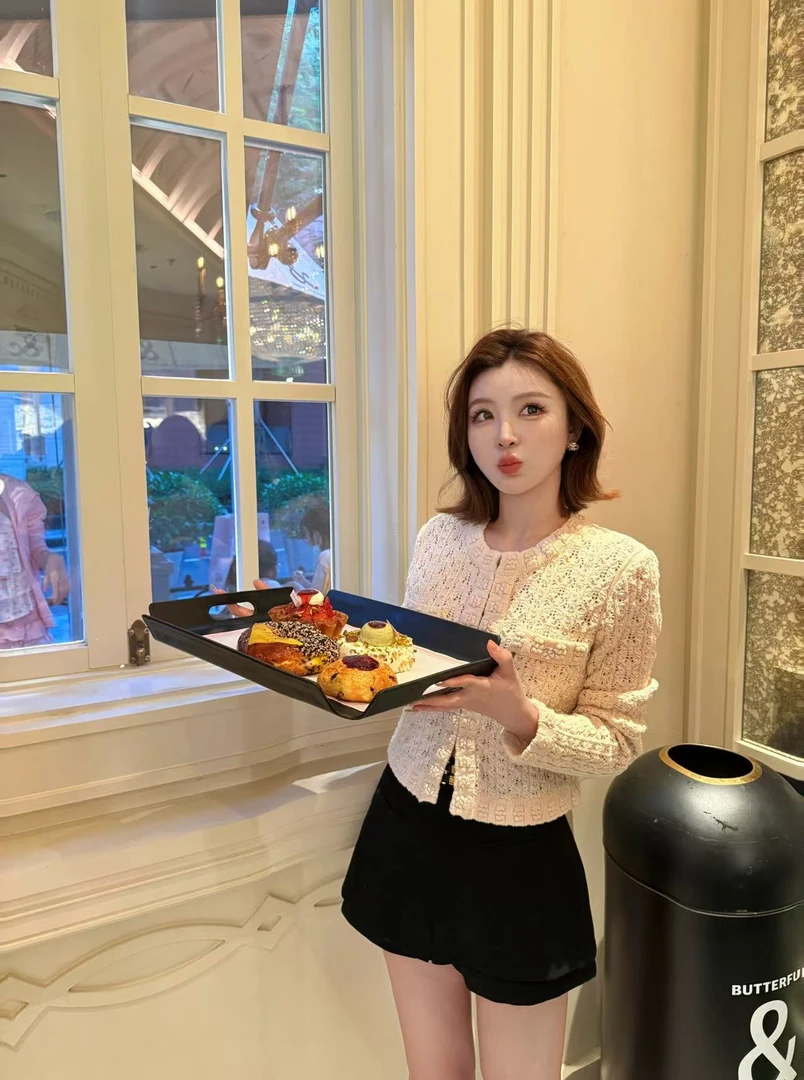 XUEXUE丨香风立体山茶花镂空棉质开衫GD25-ZZ427