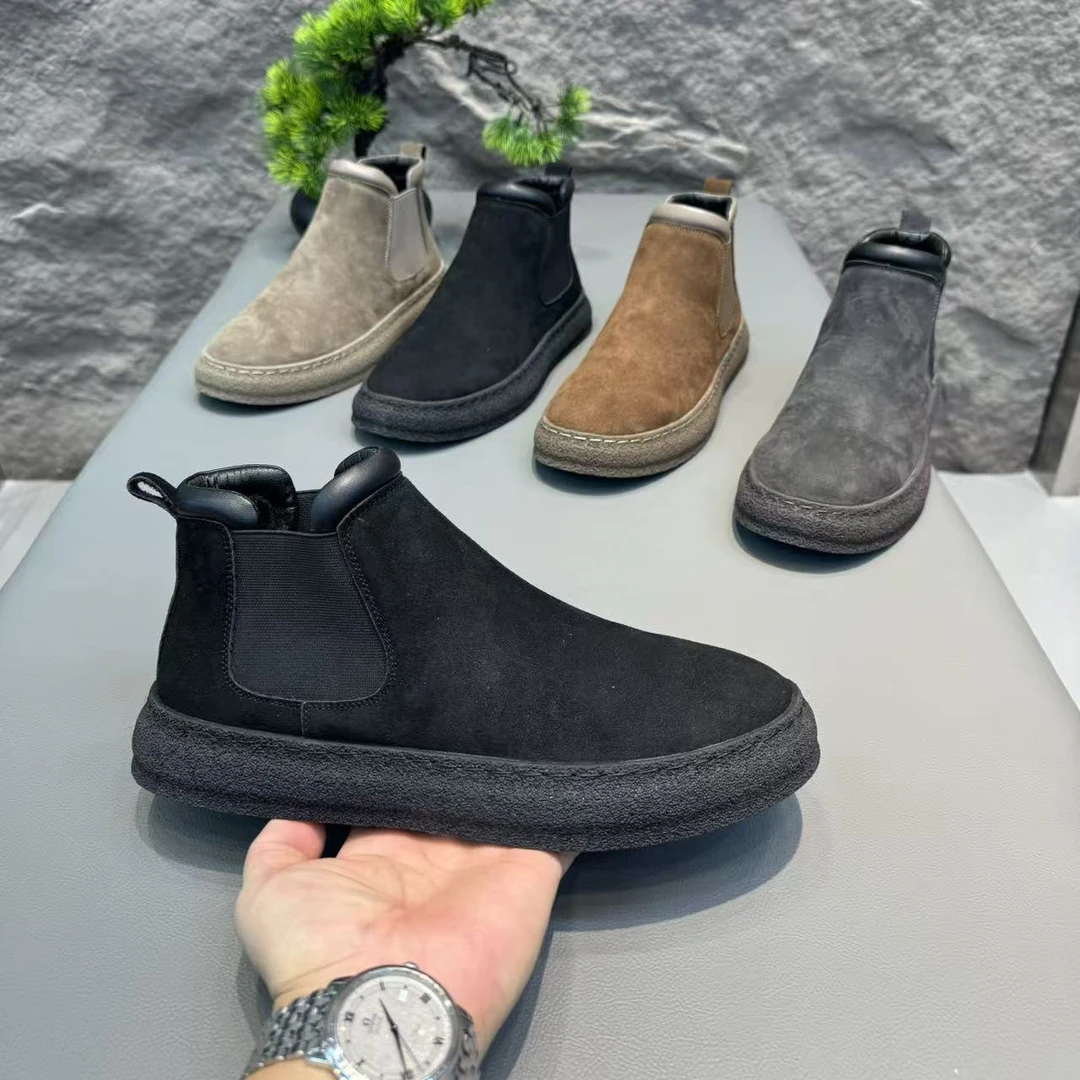 BC20878马丁靴冬季英伦短靴套筒男士高帮切尔西靴保暖潮流男鞋