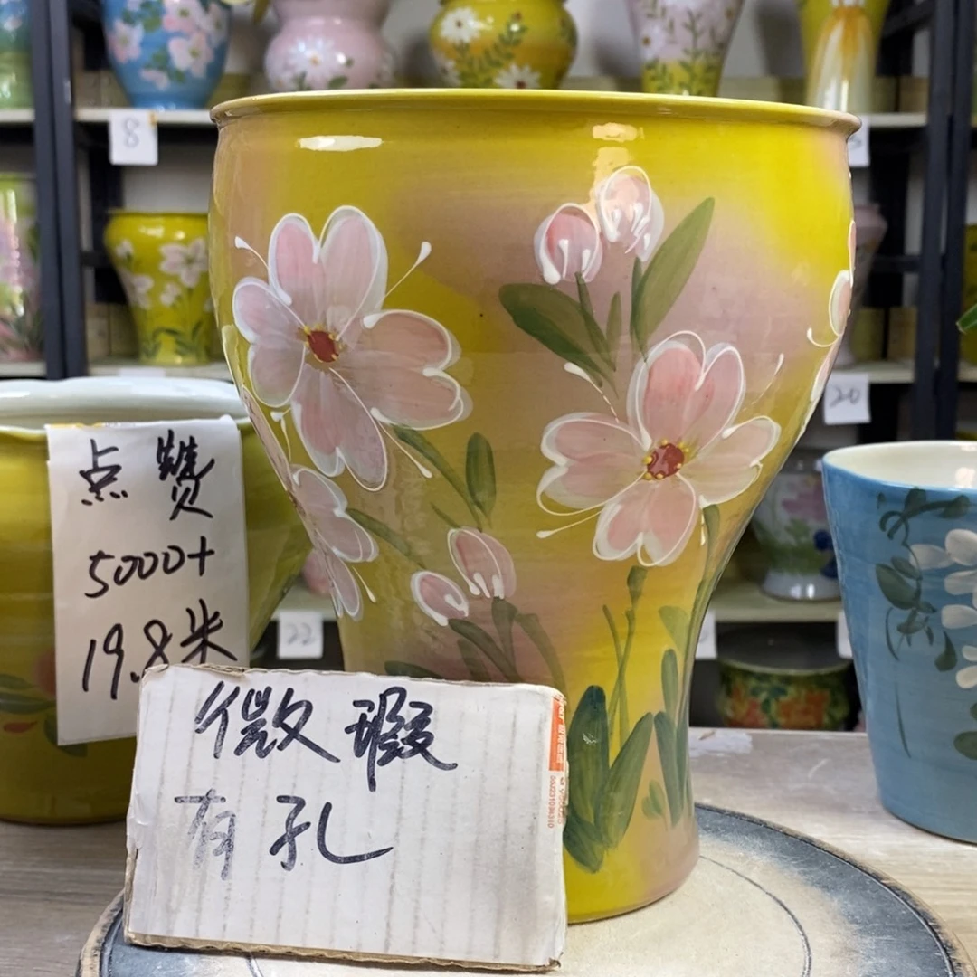 景德镇手工手绘陶瓷花盆