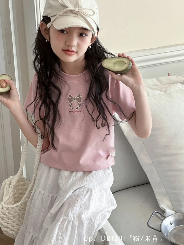 11201高端潮流时百搭童装嘟家短袖T恤B15-3-3（尺码偏小)黄B17-2-2