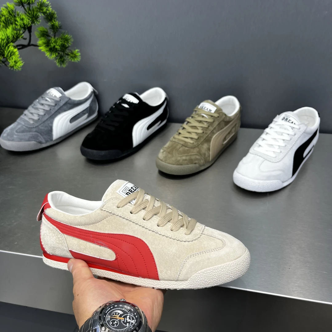 男鞋秋季低帮轻质软底休闲鞋磨砂皮面舒适透气运动鞋潮流男士板鞋