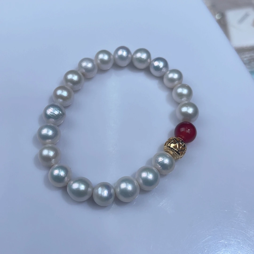 银S925镶嵌天然珍珠淡水珍珠