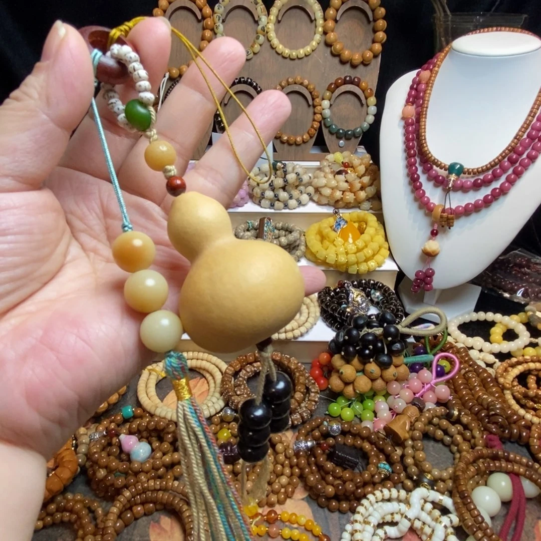 白玉菩提吊坠胡芦款手把件 车挂 包包挂件