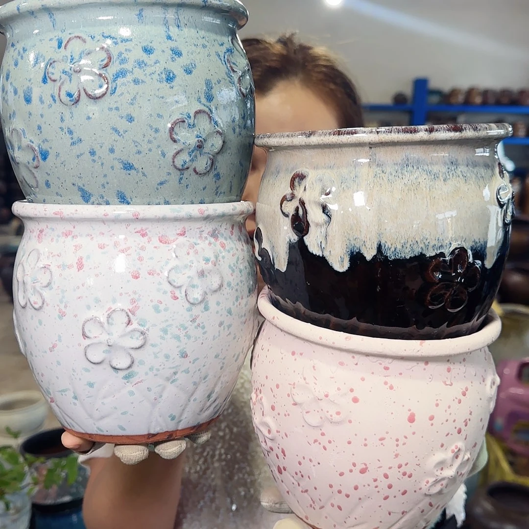 紫砂花盆高15口15