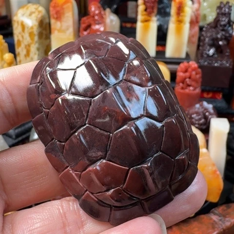 寿山石金砂月尾紫