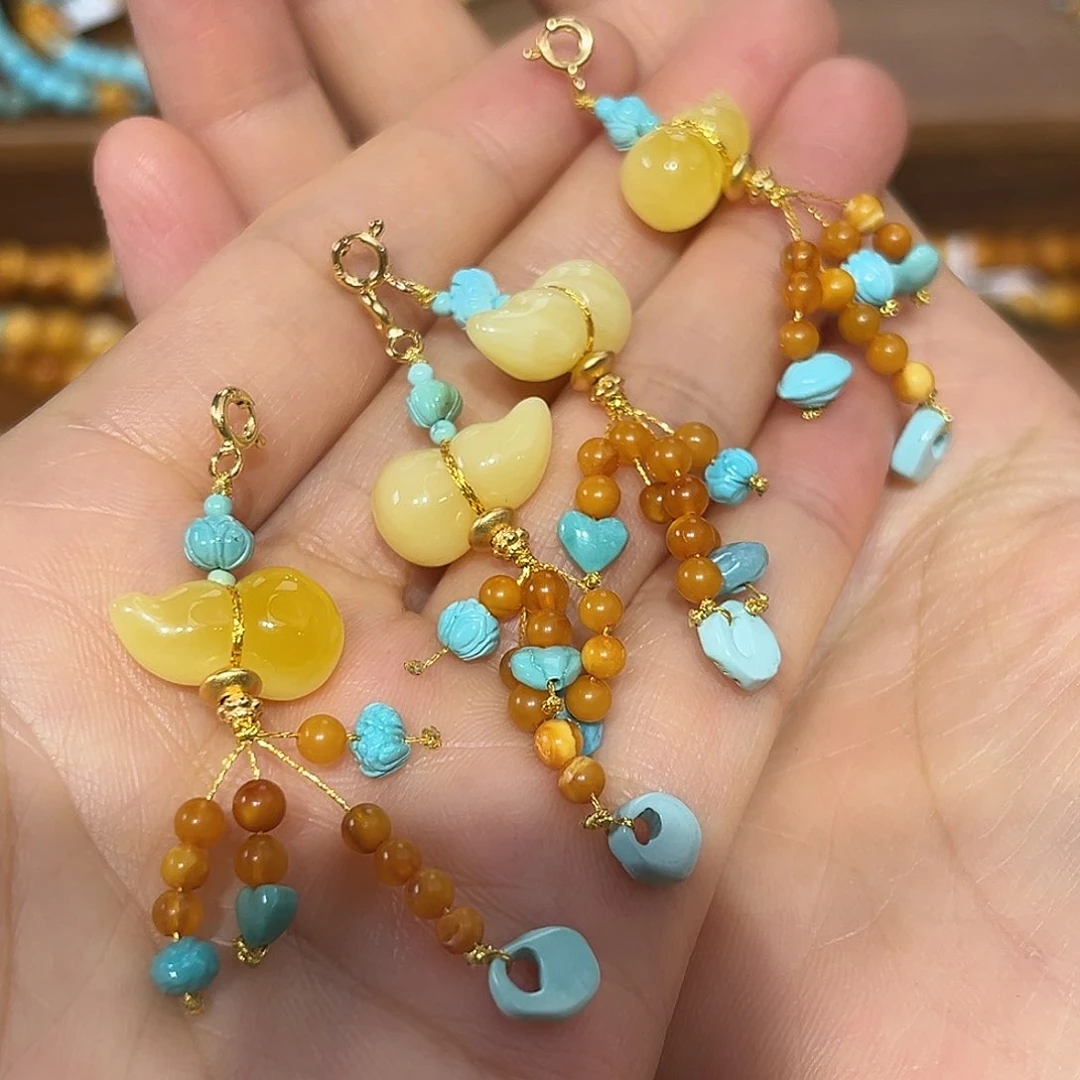 琥珀颈饰未镶嵌蜜蜡滴流多样发其一