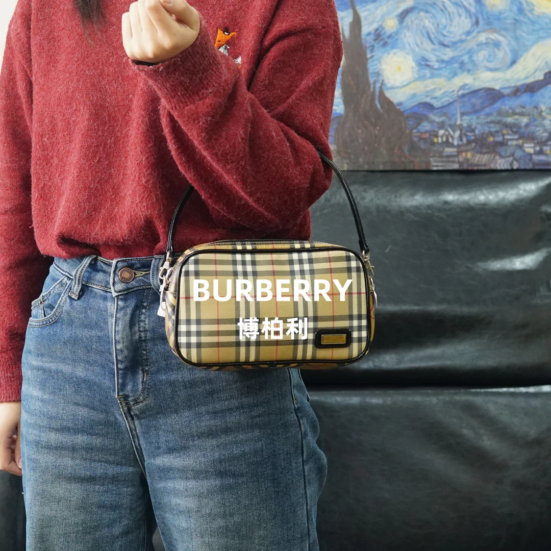 95新 BURBERRY/博柏利 巴宝莉 格纹单肩包/JJ01707268/7268