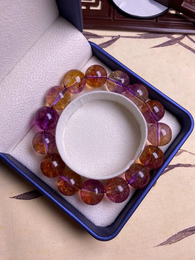 黄紫色12mm手串发一条C102