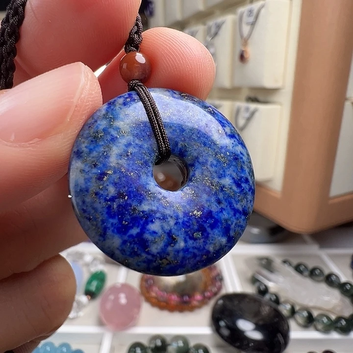 青金石未镶嵌颈饰25.25mm平安扣