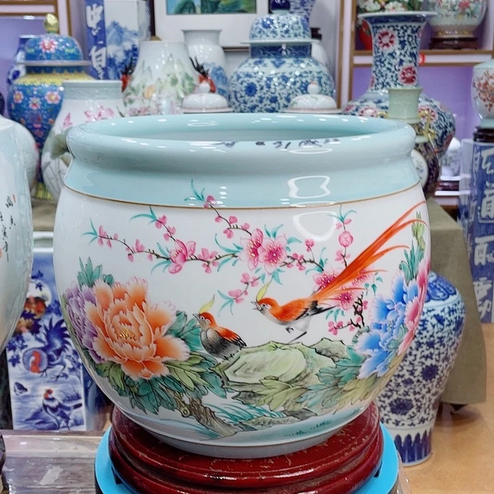 花瓶全手工粉彩招财缸福利价