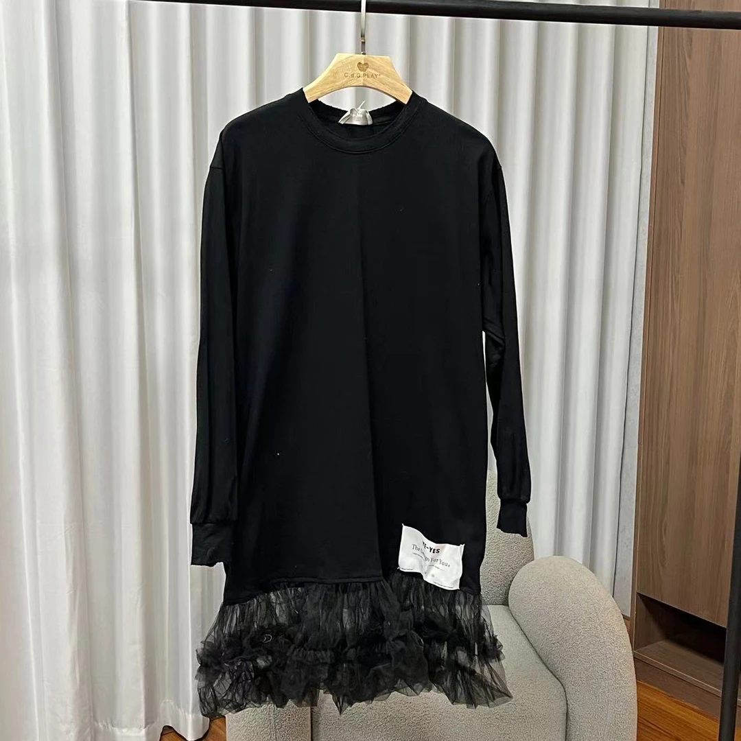 尚系列  Z788-2 女装秋网纱拼接长袖连衣裙黑色FW09Y50