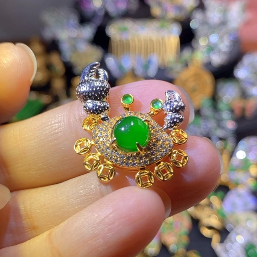 【闪购商品】银S925镶嵌挂件翡翠