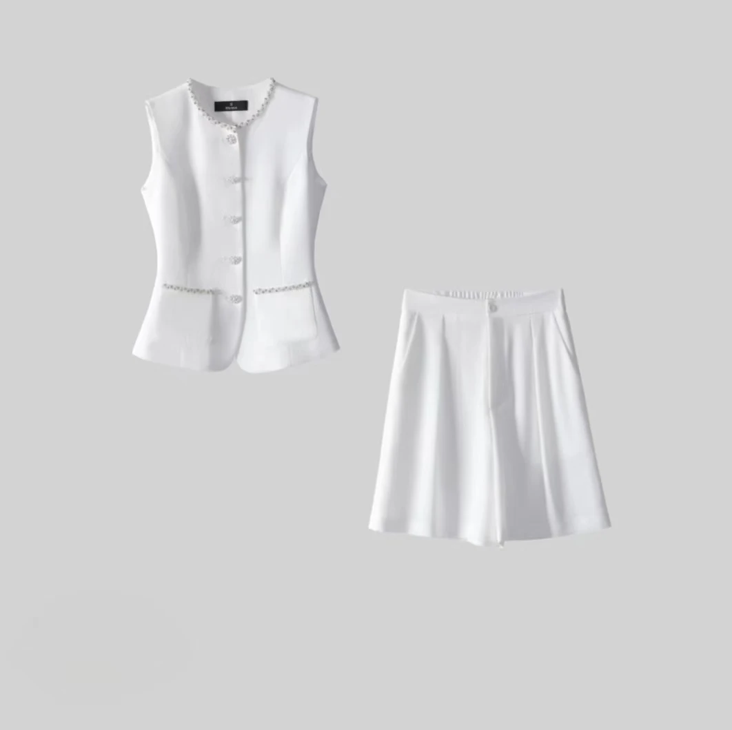 2025夏季新款时尚气质显瘦休闲两件套女高级感超火通勤两件套套装