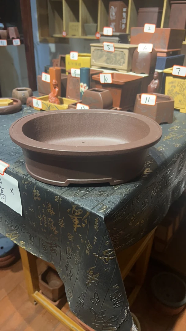 紫砂花盆简约圆形椭圆造景艺术盆景盆