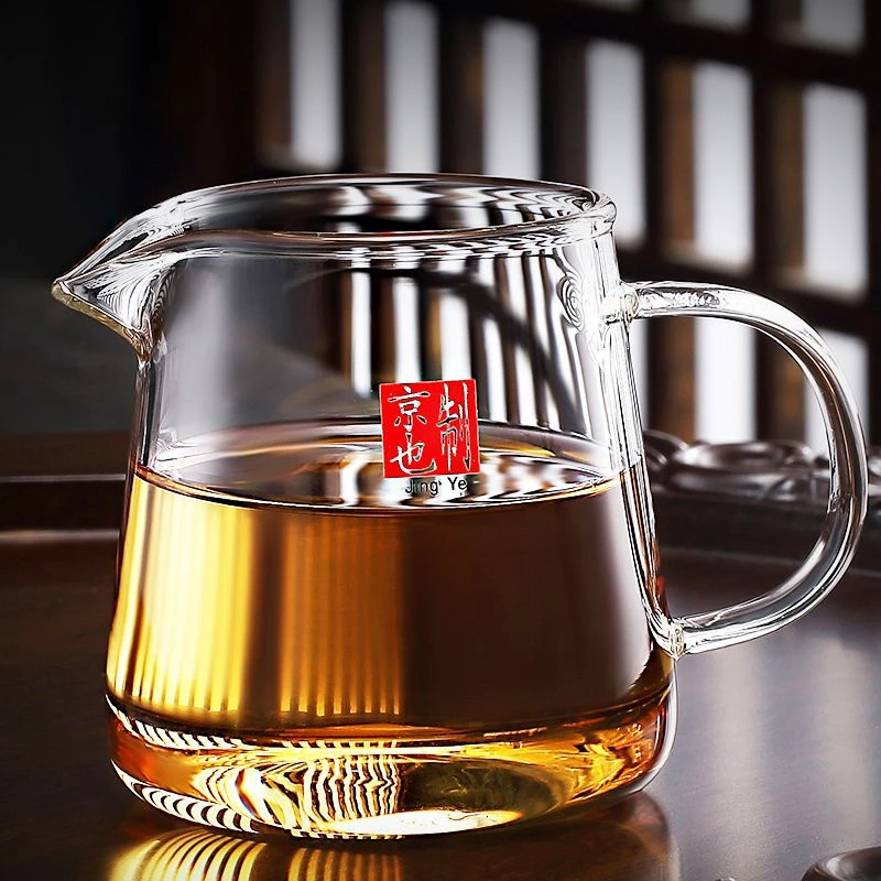 日式耐热玻璃公道杯大号功夫分茶器带茶滤一体茶漏家用高档分茶杯