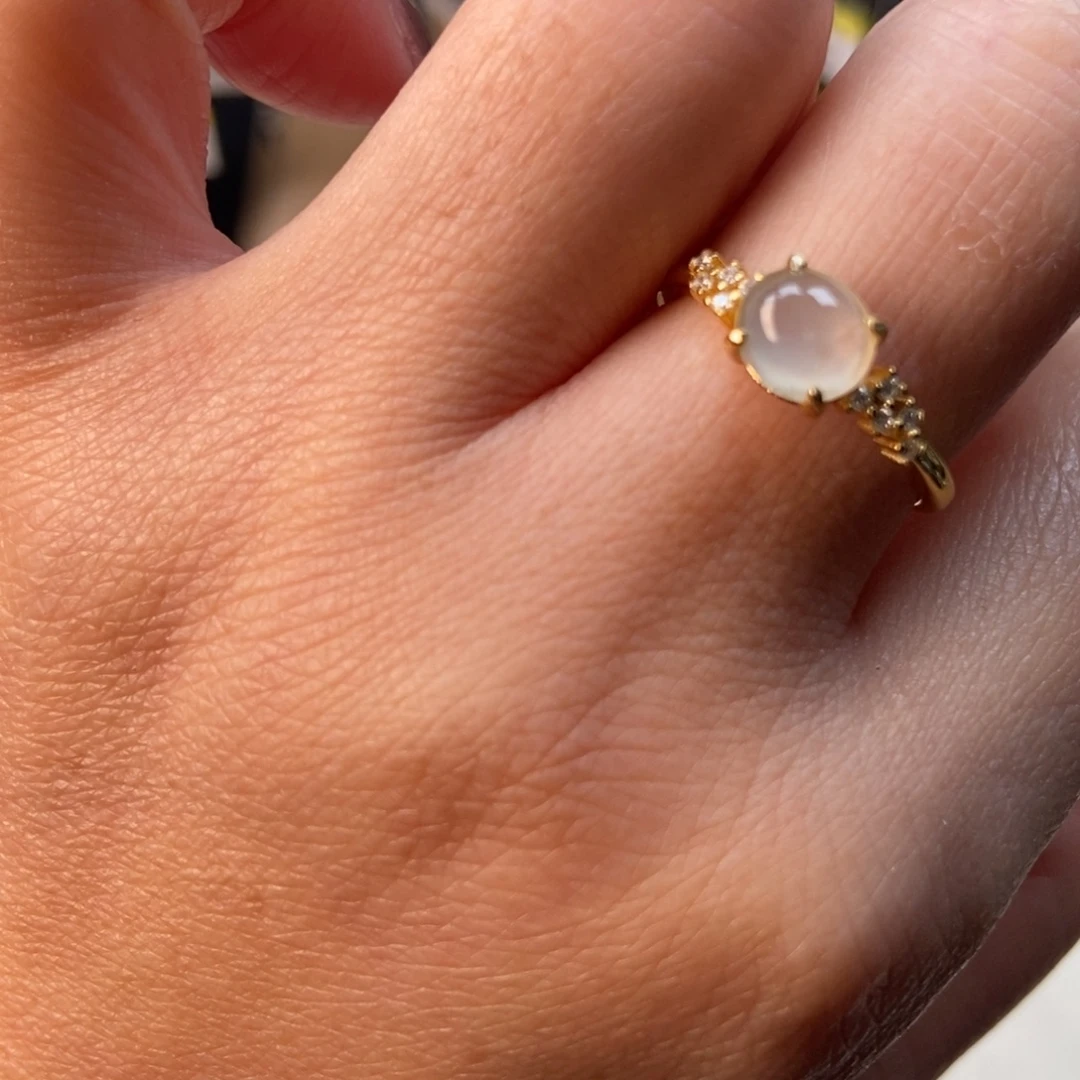 W***～翡翠银S925镶嵌戒指蛋面