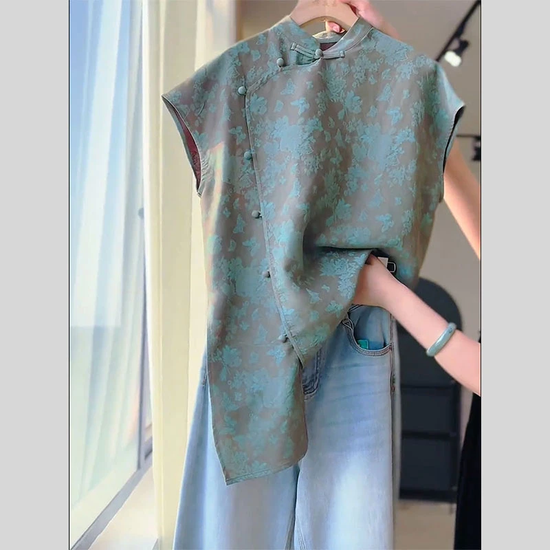 新中式国风女装盘扣上衣2025夏季新款高级感复古洋气衣服唐装小衫