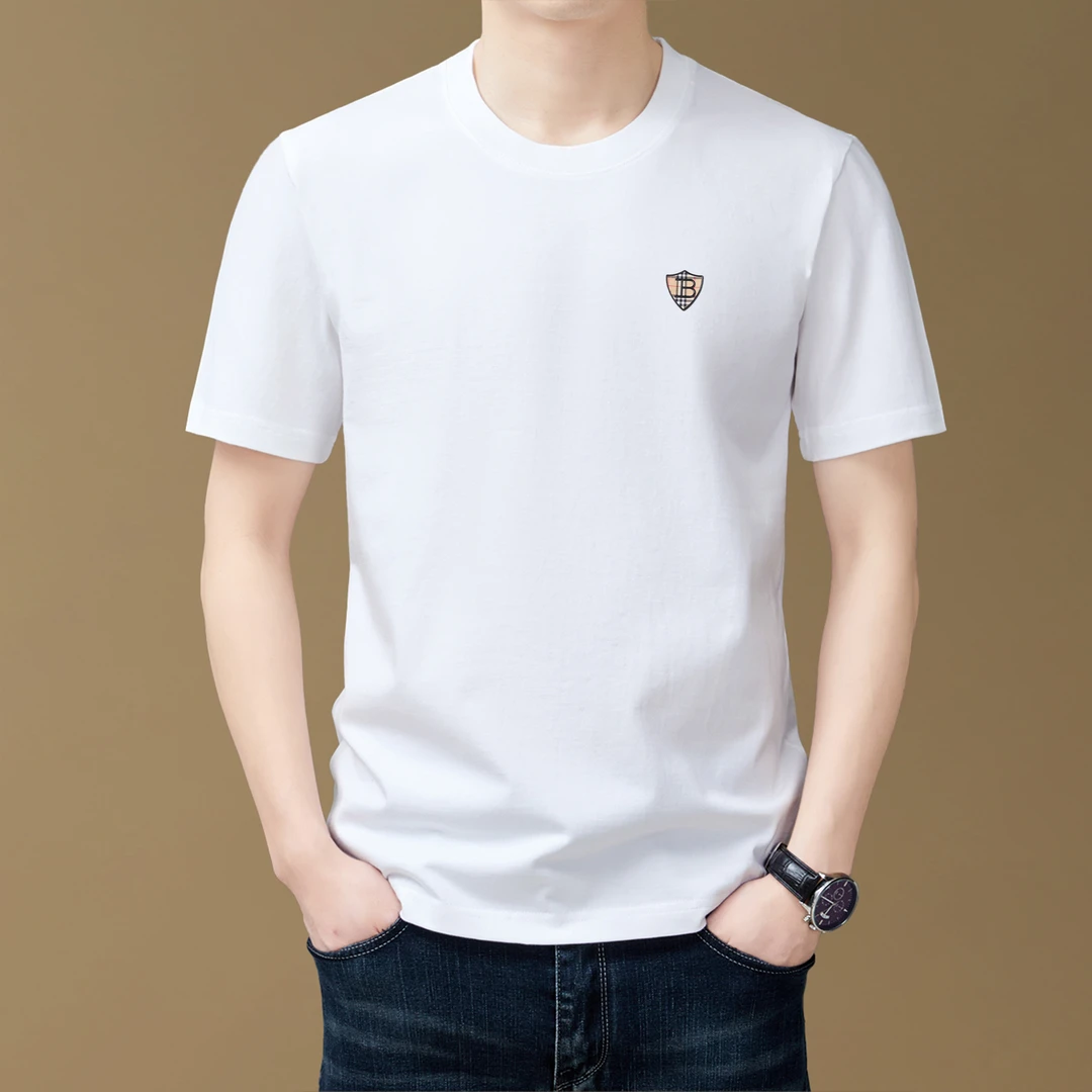 奥莱撤柜【专柜正品】夏季高品质纯棉短袖t恤男士圆领商务休闲上衣