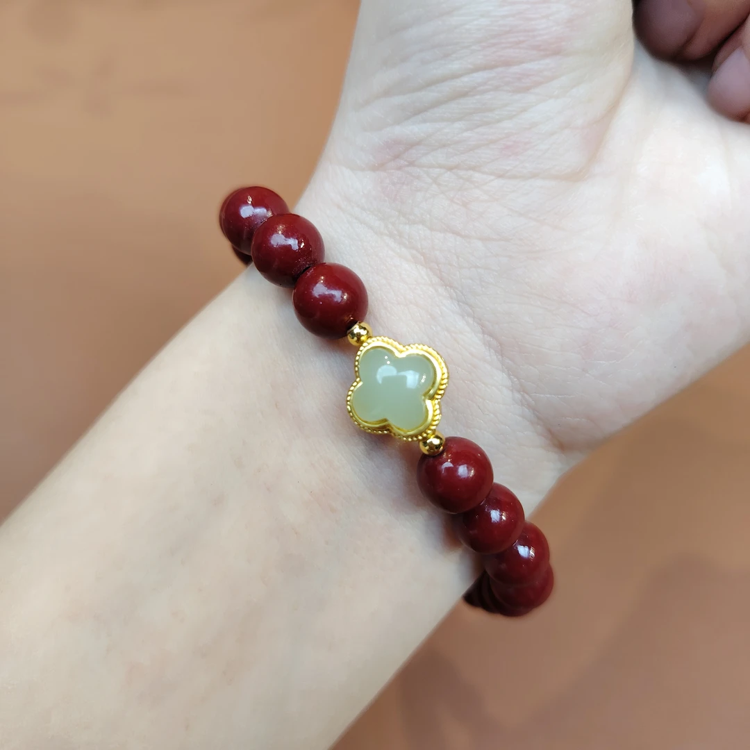 含辰砂工艺品潘家园臻选串轻奢手链红色饰品B616手串无礼盒