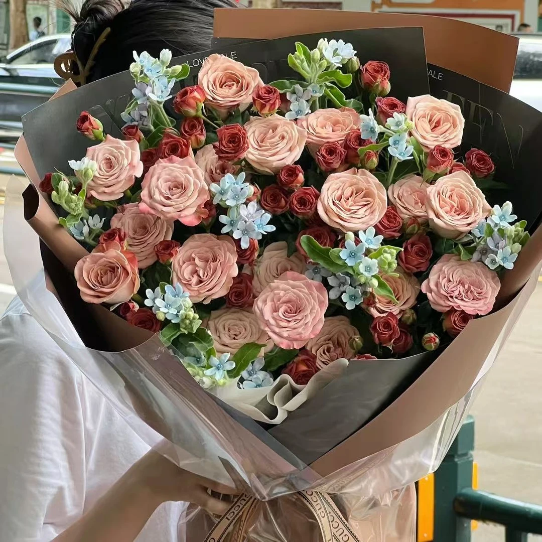 A2复古色系【红玫瑰 卡布奇诺 巧克力 橙芭比 蓝星花 黑心向日葵】