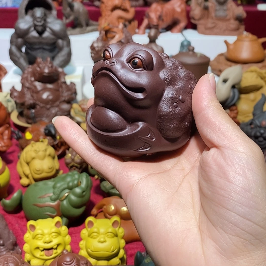 茶宠紫砂宜兴紫砂金蟾