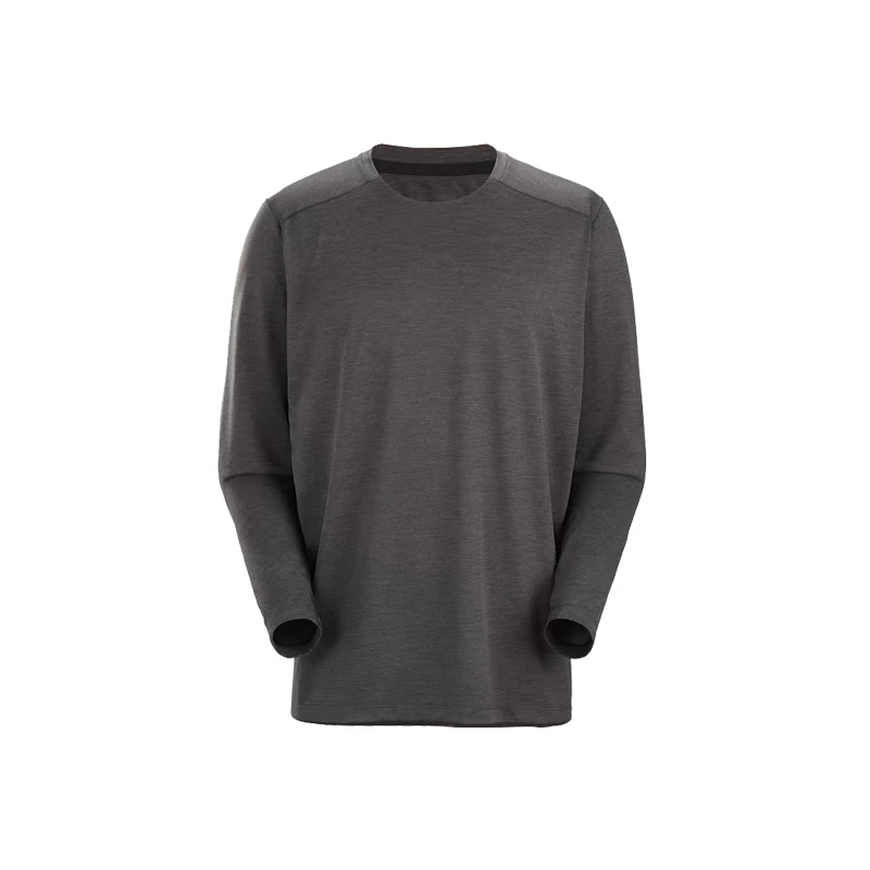 硝酸银防汗臭）男子透气长袖速干T恤户外运动吸湿排汗简约圆领T恤