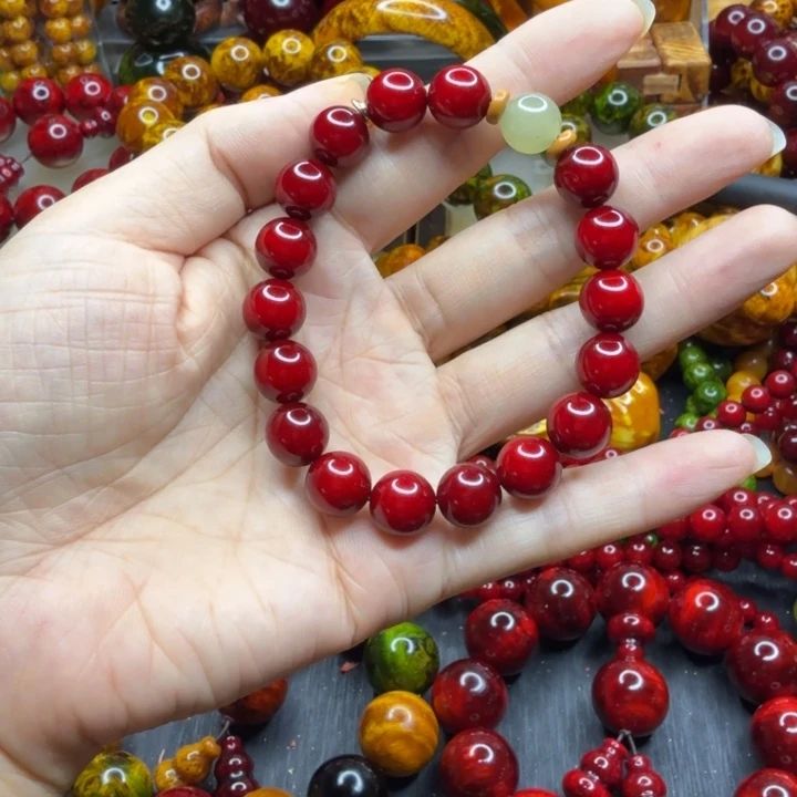 松木琥珀木文玩手串