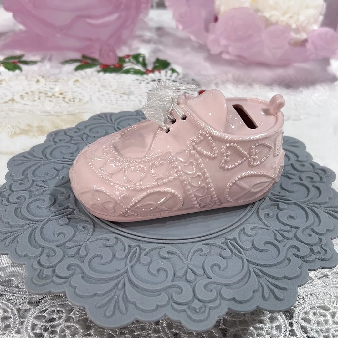 陶瓷C304福利粉色鞋子存钱罐