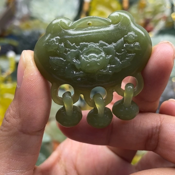 未镶嵌岫玉吊坠毛衣链锁骨链
