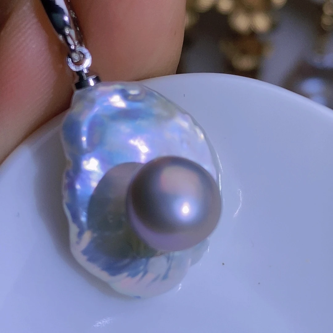 淡水珍珠银S925镶嵌淡水珍珠