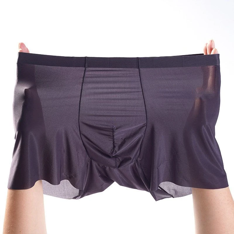 【笼纱冰肌面膜短裤】丝滑柔顺无痕冰丝款极光油亮款无痕男士短裤