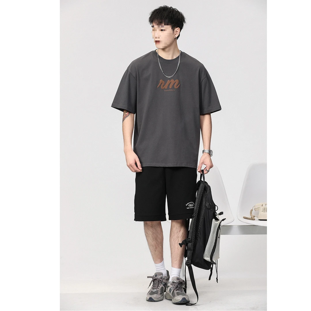 基础大众T恤大码夏季潮风潮牌t恤圆领百搭纯棉男简约前卫短袖新款