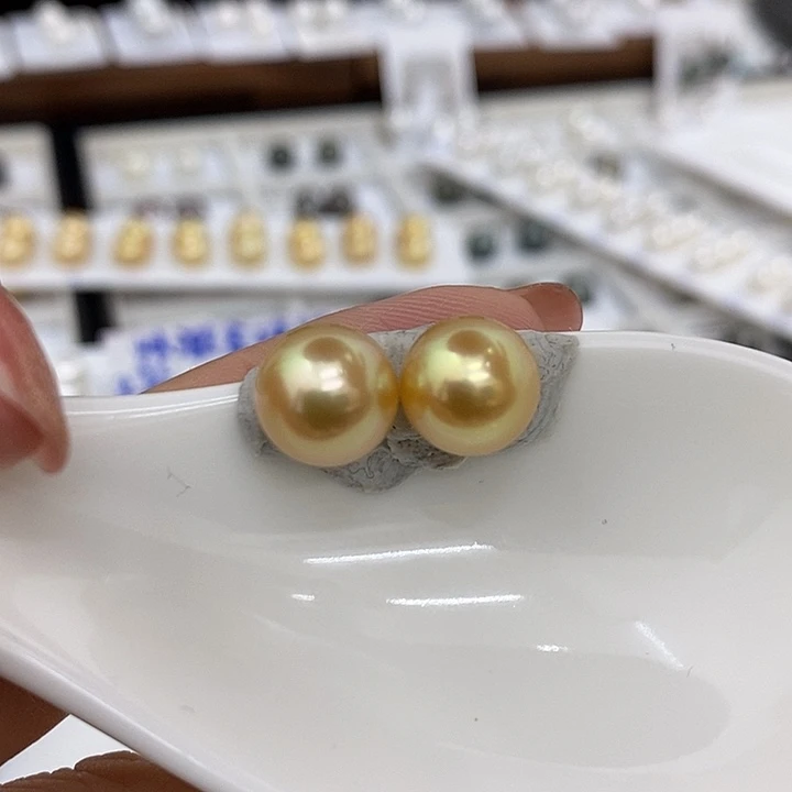 海水珍珠裸珠浓金无瑕10.3