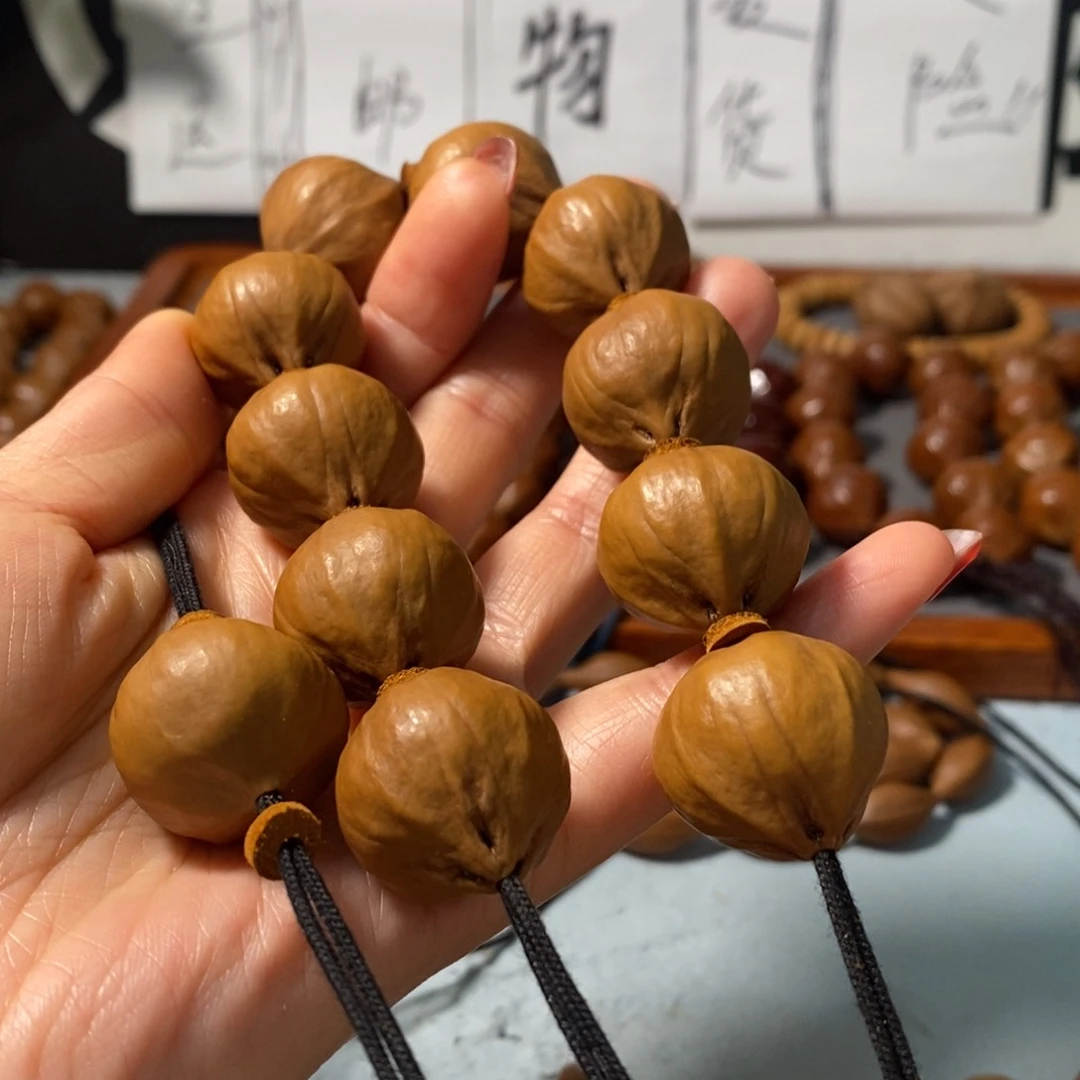 橄榄核手串子**雨4222精品4花老树王铁核10+1颗