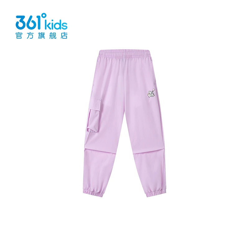 【商场同款】361°童装女童梭织长裤运动透气2025夏季新款小童工装裤