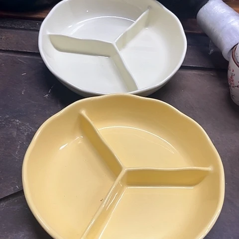 微瑕，不能明火，口径20，高度4，奶油色，黄