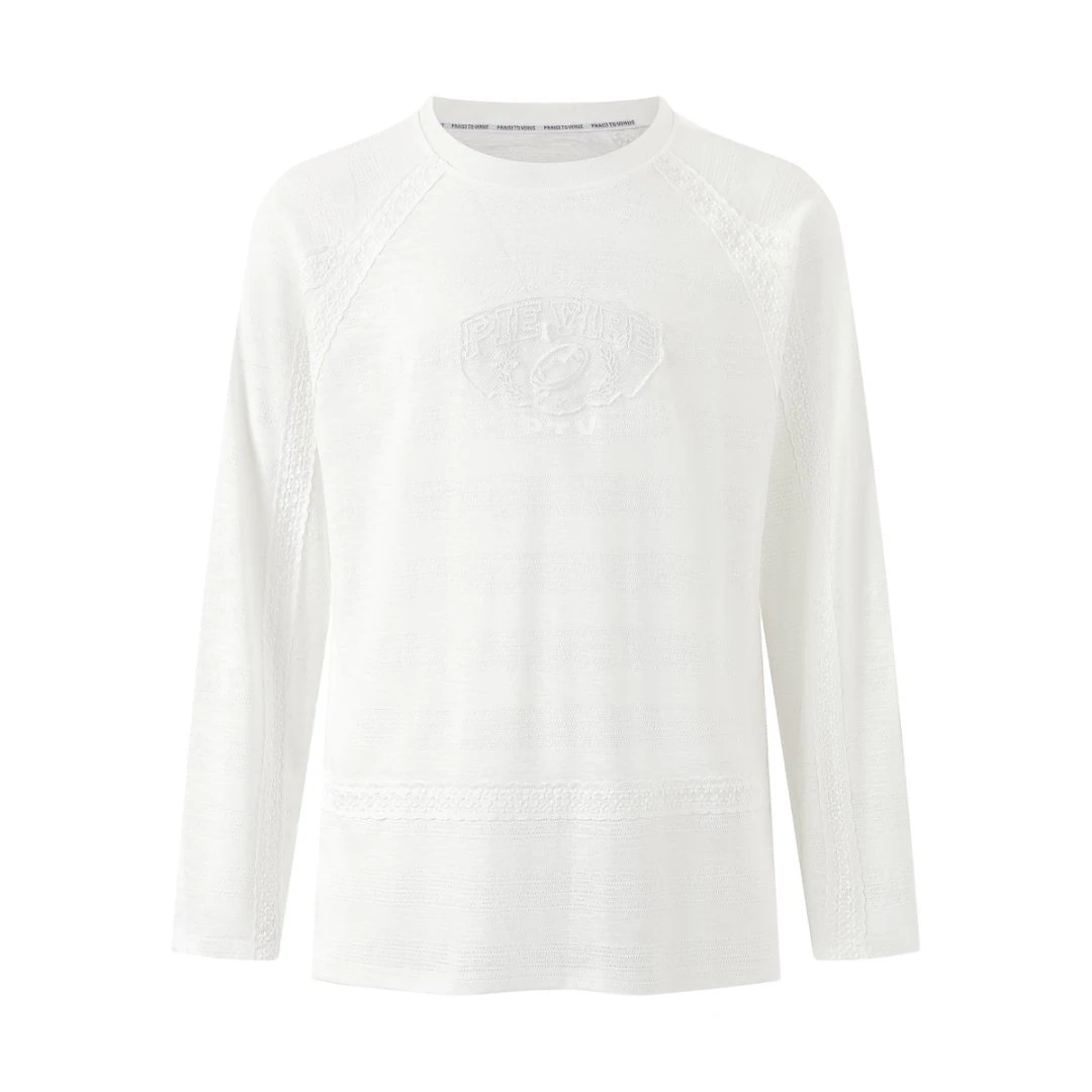 【丿未 PUREVENUS】25春夏新款蕾丝贴布镂空球衣T恤