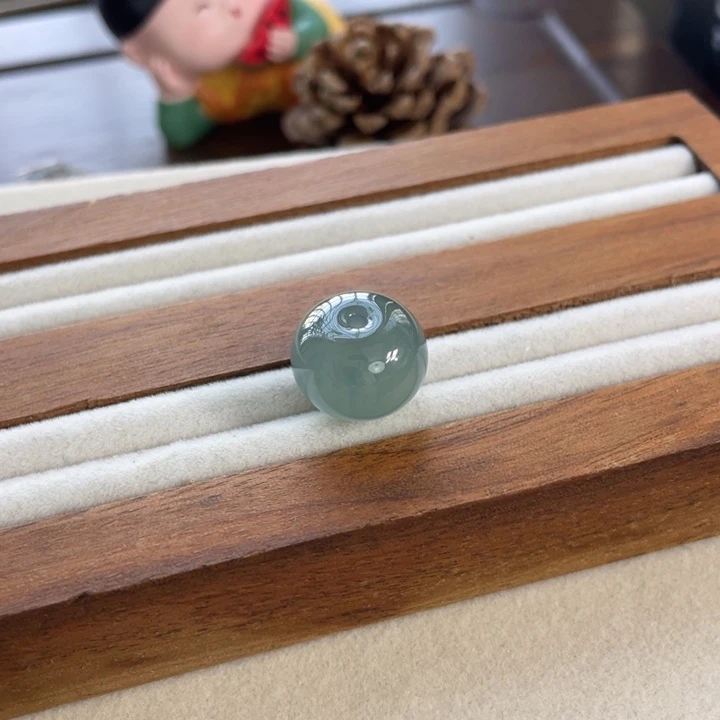 未镶嵌定制翡翠幺**七冰川蓝苹果珠卡14➕定制不退不换