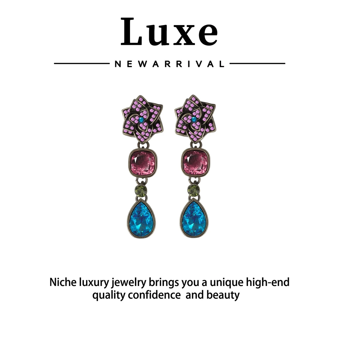 铜合金合成锆石耳饰 【琴愿为你】时尚大气轻奢耳坠CE190347