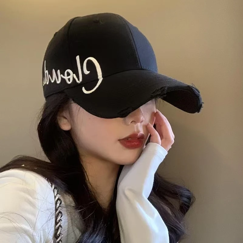 韩版硬顶大帽檐棒球帽大脸显小加宽帽檐遮阳鸭舌帽帽子户外