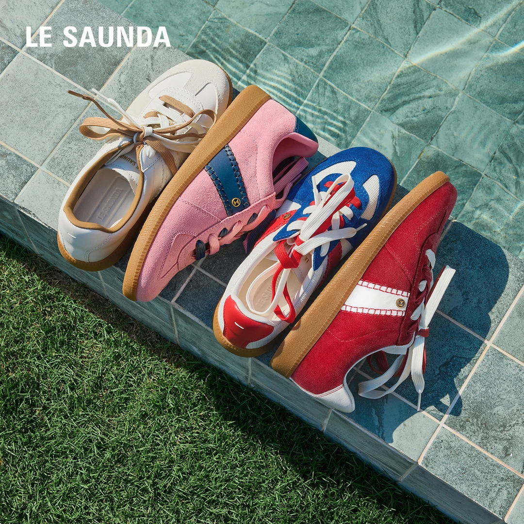 [小弹簧]莱尔斯丹2025新款多巴胺双鞋带运动休闲德训鞋6M23901