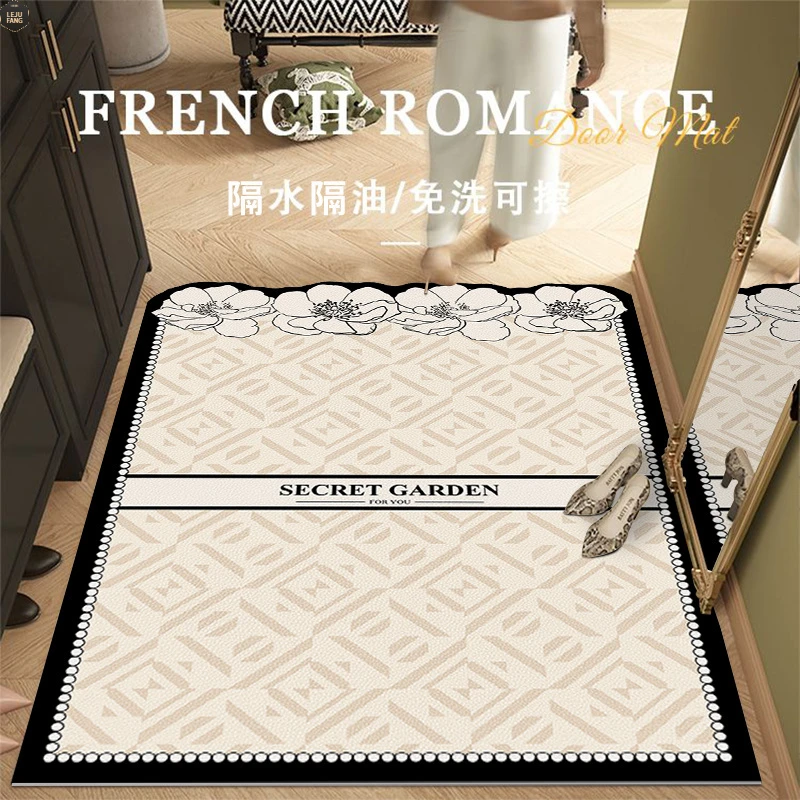 2025新款入户门PVC地垫轻奢时尚脚垫家用防水门垫子可裁剪地毯